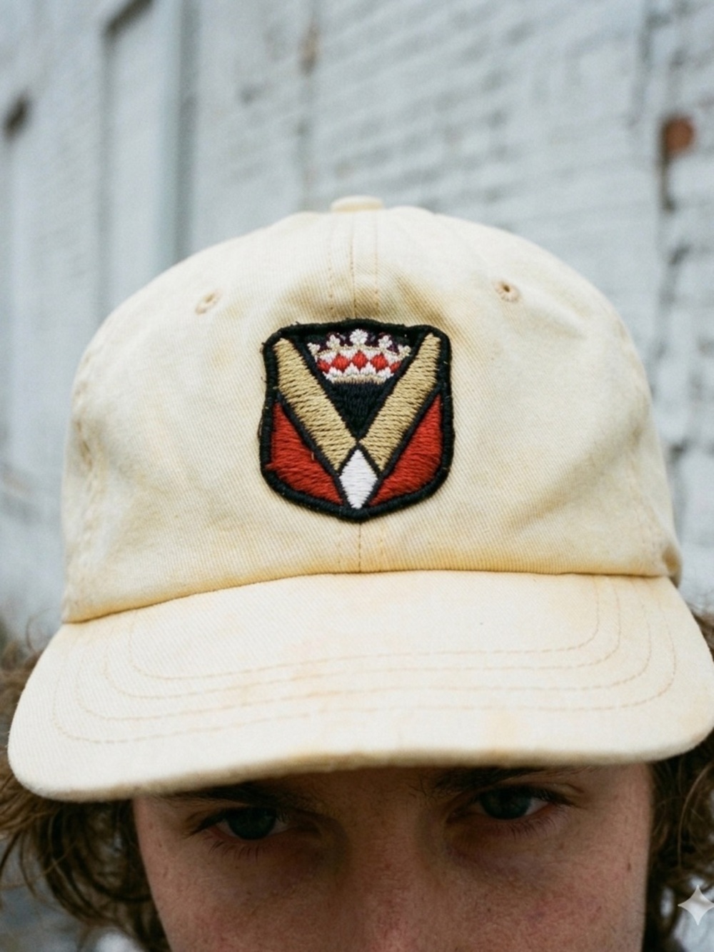 Vintage 80s 90s Derby Cap Golf Hat Shield Crown Logo Brass Crossed Clubs USA
